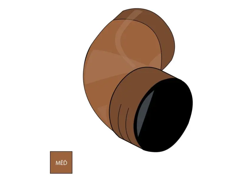 Měděné lisované koleno 100 mm/72°