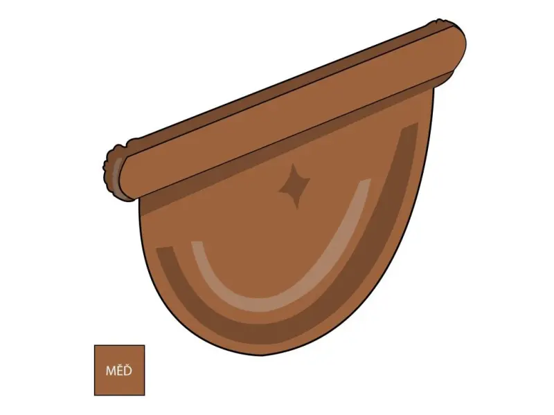 Čelo žlabu 330 měď