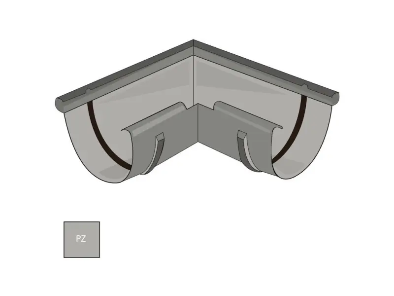 Vnější roh žlabu 330 mm pozink