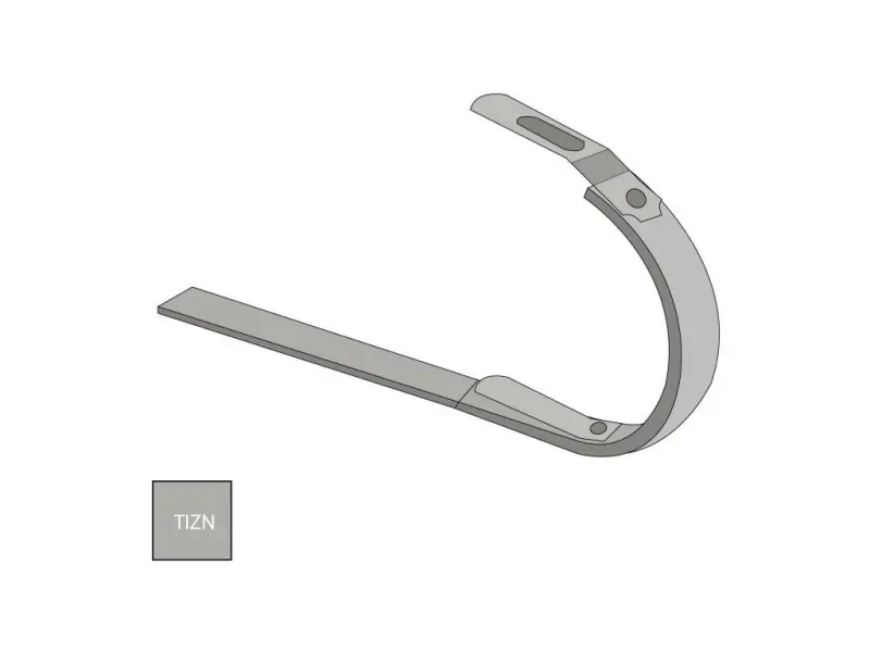 Opláštěný žlabový hák 330 mm o délce 550 mm, titanzinek