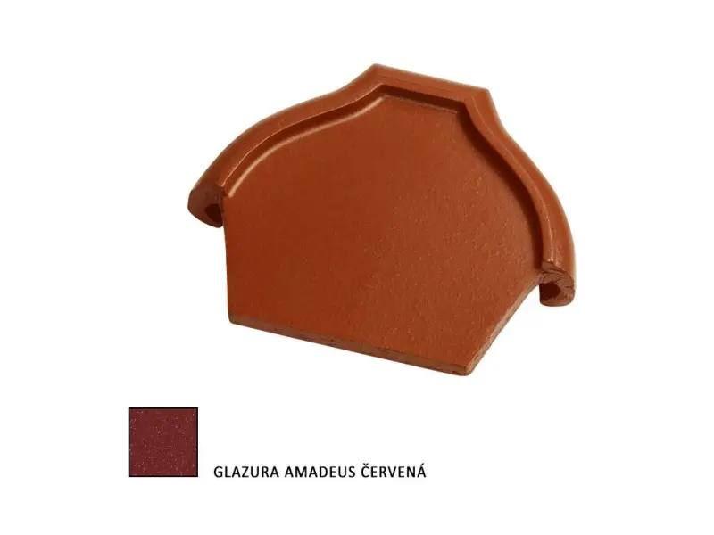 Tondach HR ukončení hřebenáče š.21 vrchní glazura Amadeus červená