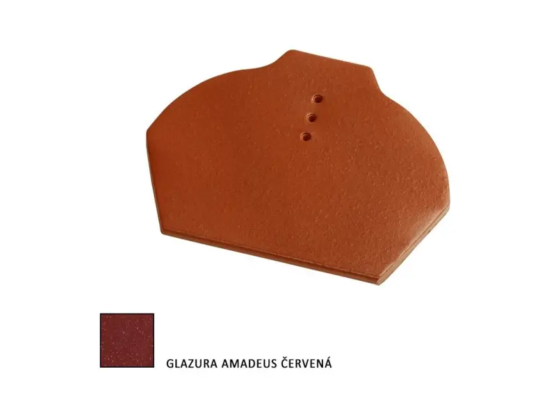 Tondach HR ukončení hřebenáče š.21 spodní glazura Amadeus červena