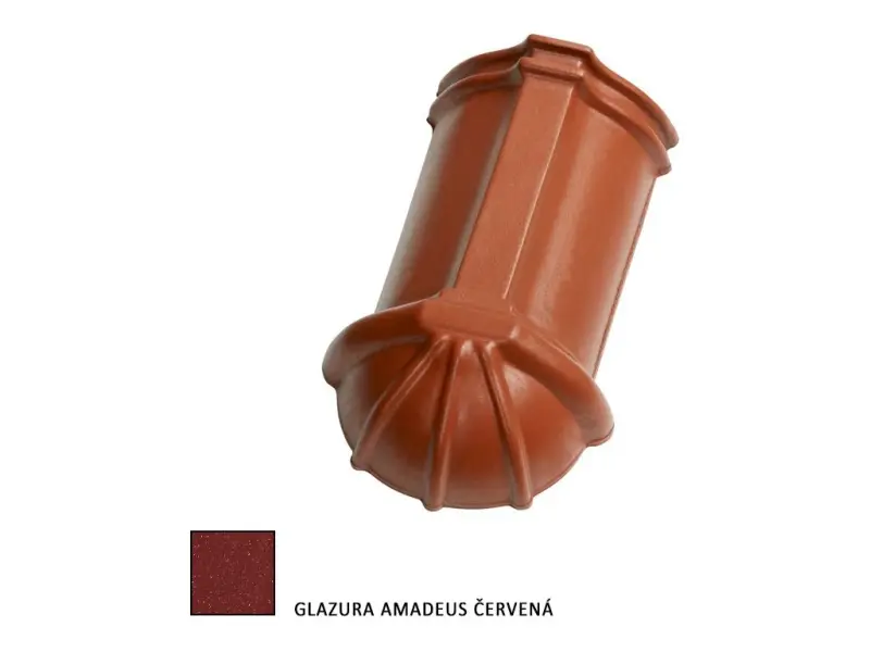 Tondach HR ukončení hřebenáče š.21 nárožní dlouhé glazura Amadeus červená