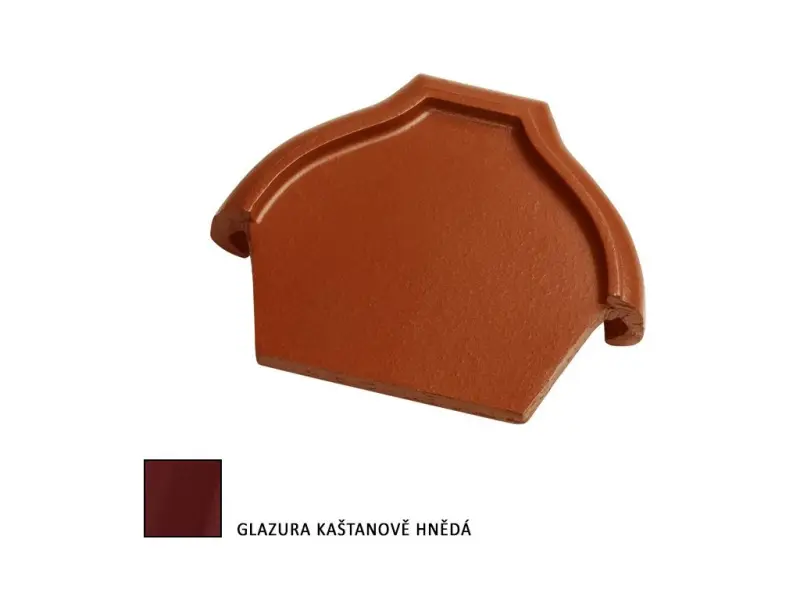 Tondach ST ukončení hřebenáče 21 cm vrchní kaštanová glazura