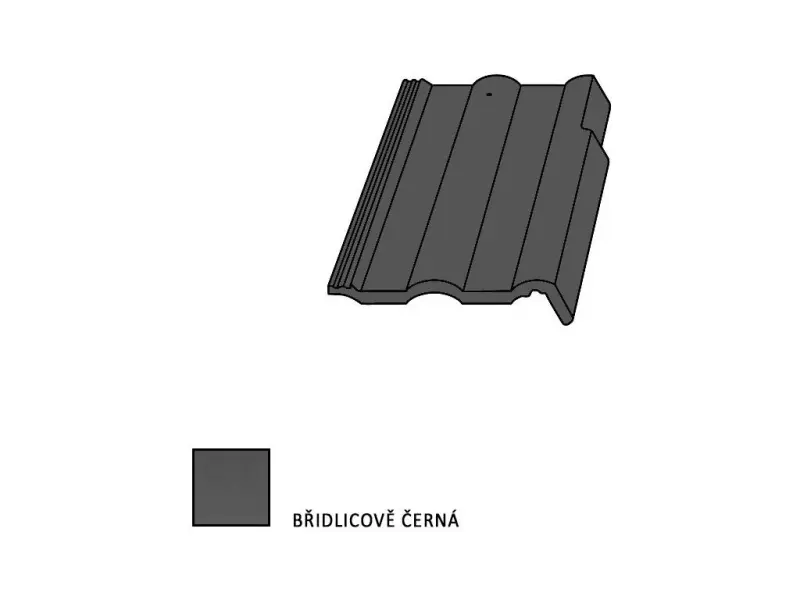 Bramac Classic krajní taška pravá černá