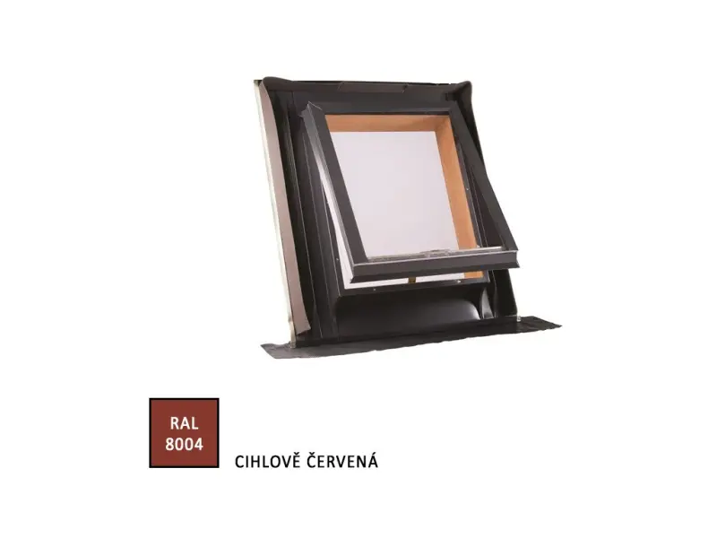 Střešní vikýř UNI profilovaná krytina 600x600mm RAL 8004 cihlově červená