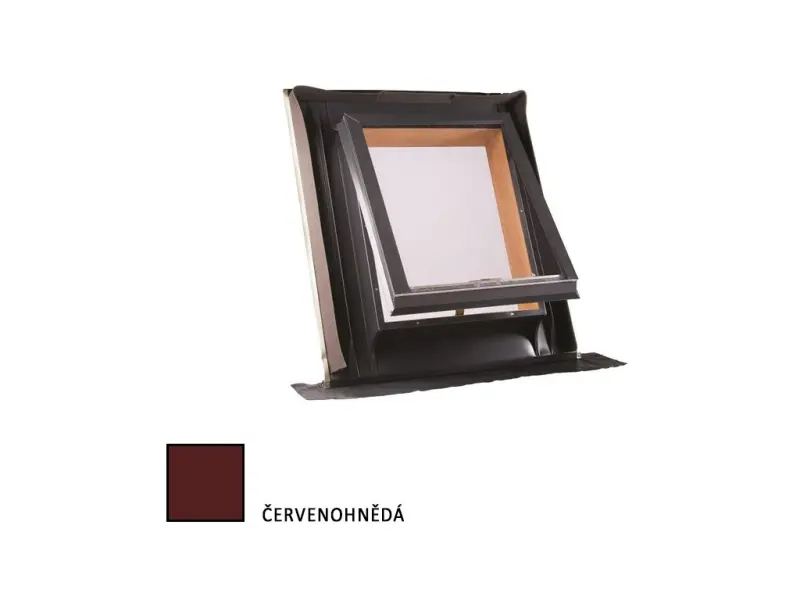 Střešní vikýř UNI profilovaná krytina 600x600mm červenohnědá