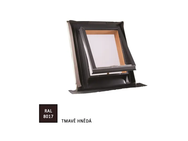 Střešní vikýř UNI profilovaná krytina 600x600mm RAL 8017 tmavě hnědá