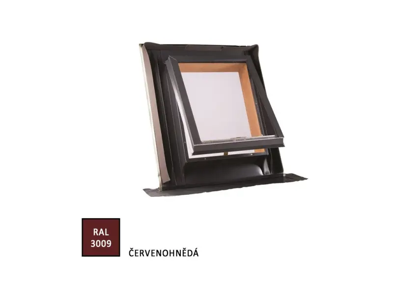 Střešní vikýř UNI profilovaná krytina 600x600mm RAL 3009 červenohnědá